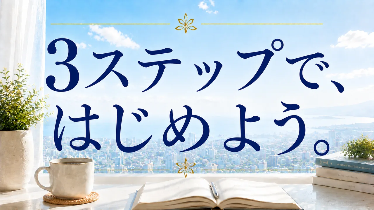 3ステップで、はじめよう。