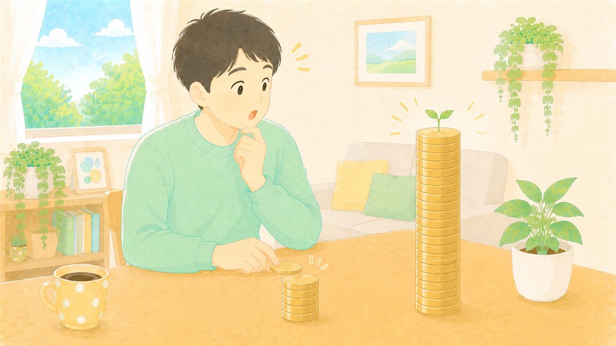 自分で積むより市場が増やす速さが上回る(r>g)を表したイラスト