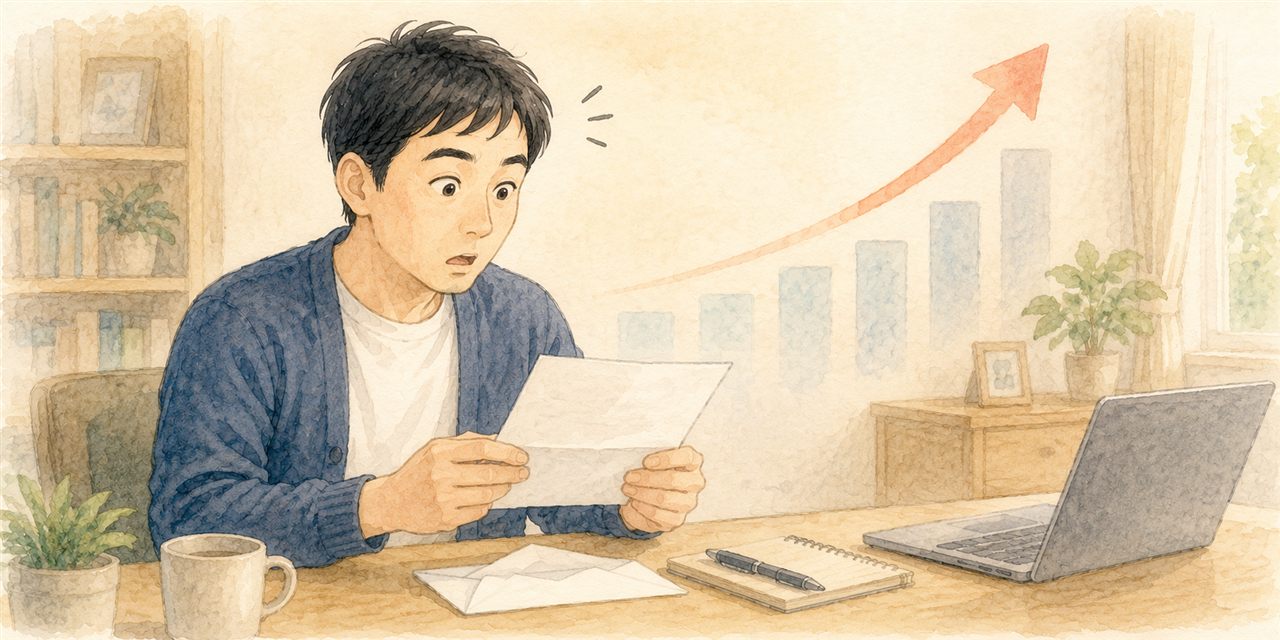 金利上昇の通知に驚くイメージ
