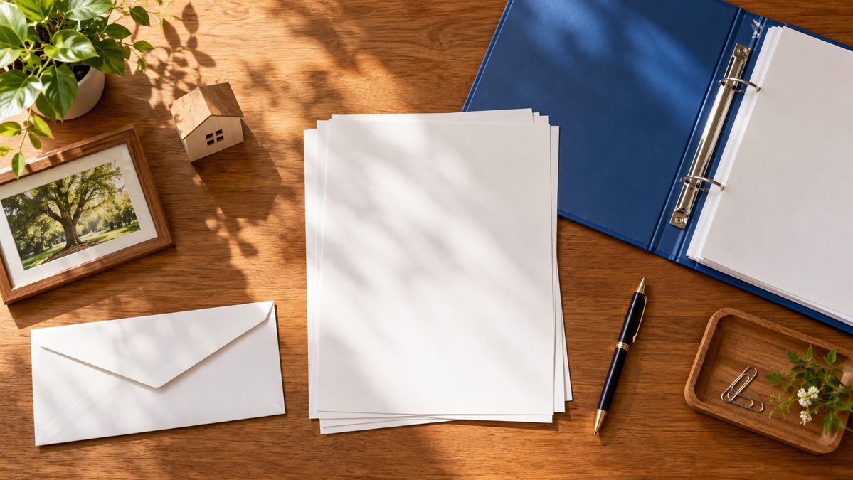家族への資産の引き継ぎに備える書類とファイルのイメージ